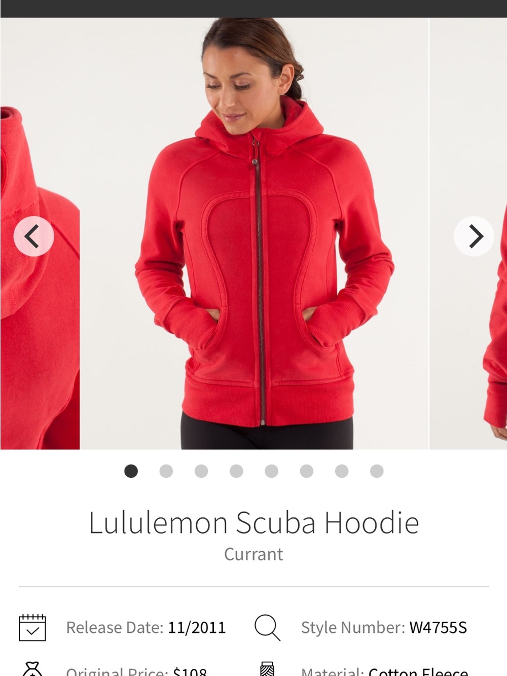 lululemon athletica Currant Red Scuba Hoodie